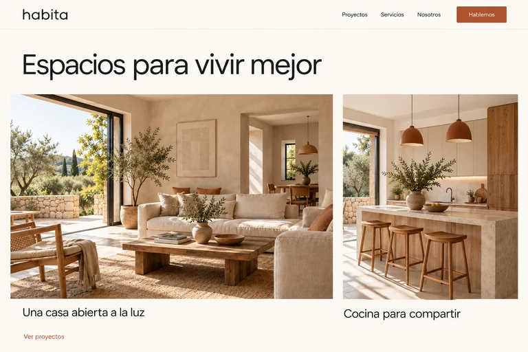 Ejemplo ilustrativo de cómo se presenta un negocio en una web personalizada