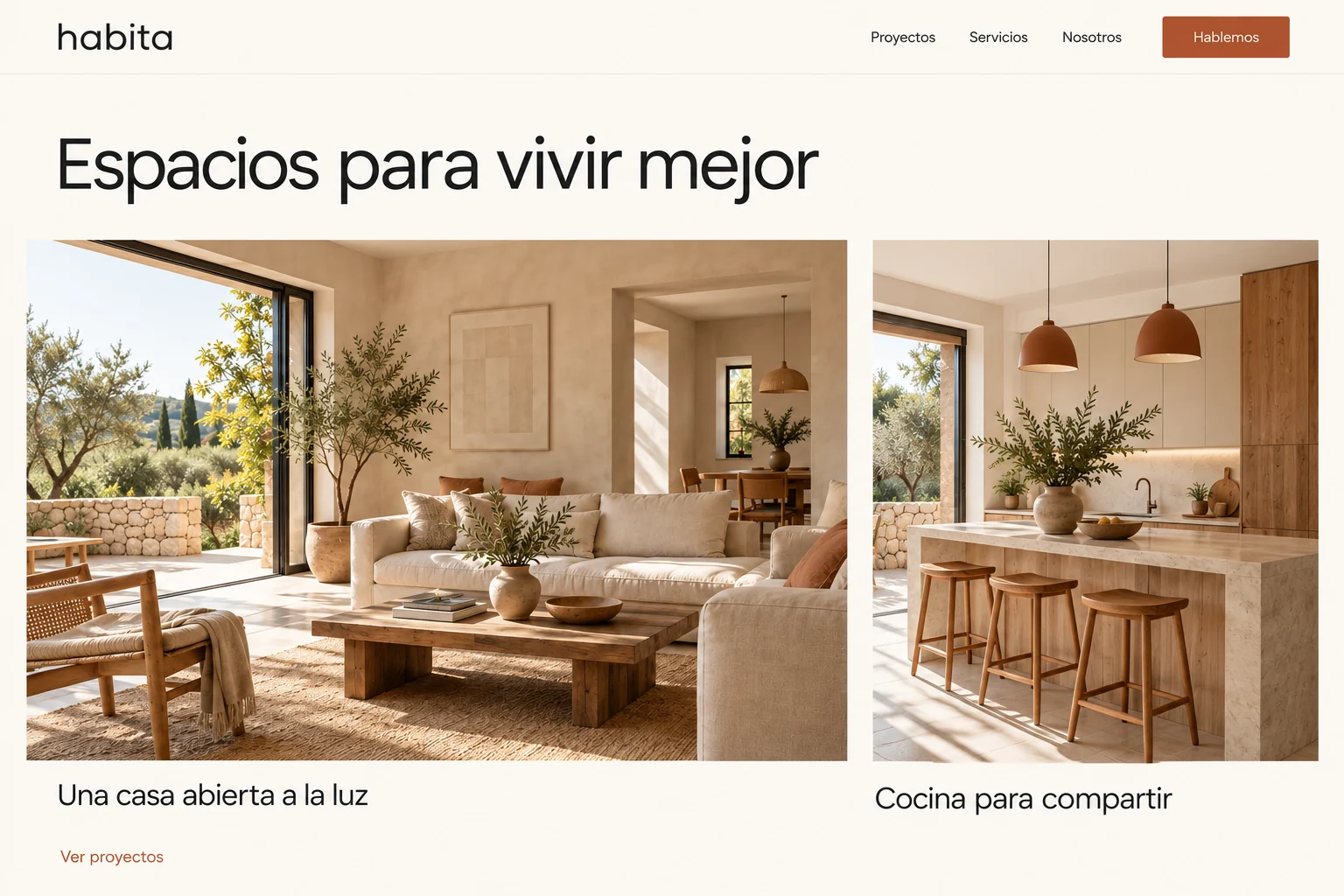 Galería de proyectos de la misma web de reformas de ejemplo