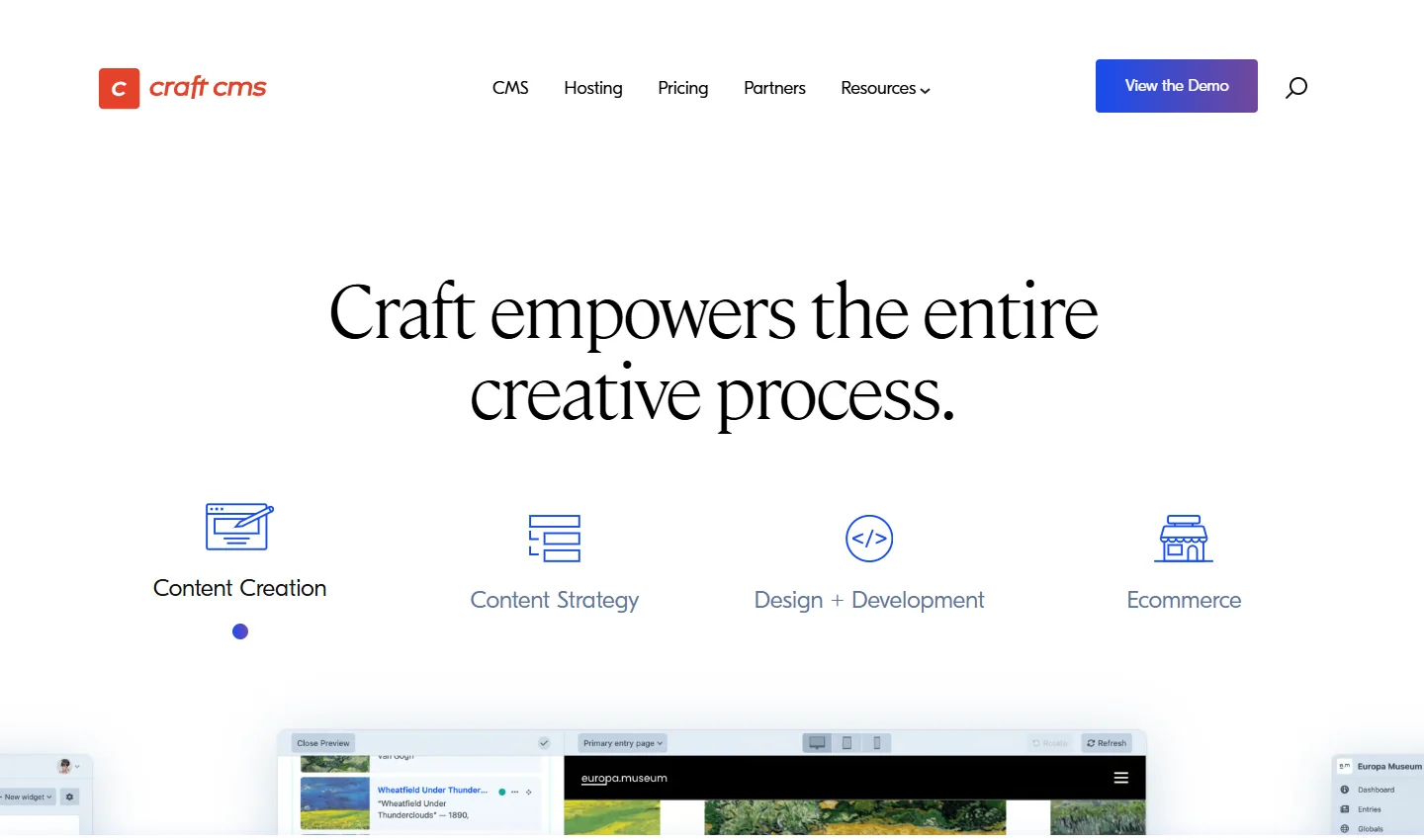 Captura de la portada pública de Craft CMS, tomada el 23 de octubre de 2026