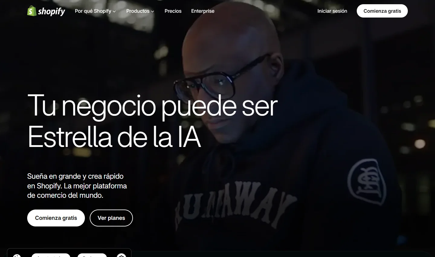 Captura de la portada pública de Shopify, tomada el 23 de octubre de 2026